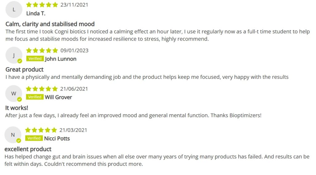 bioptimizers Cognibiotics supplements