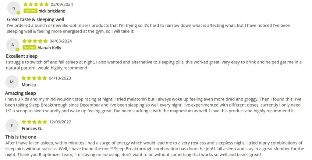 bioptimizers Sleep Breakthrough